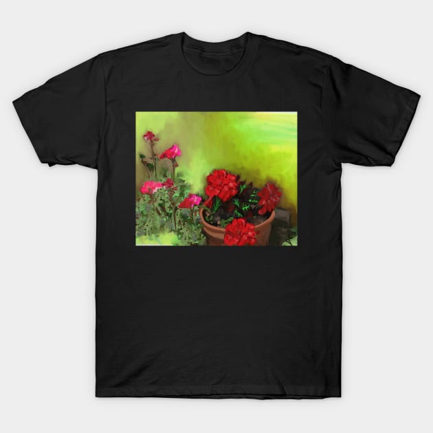 Begonia and Geranium T-Shirt by trishaclarkin